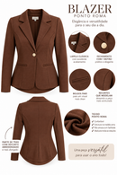 Blazer Feminino Ponto Roma Acinturado