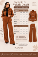 Conjunto de veludo cotelê