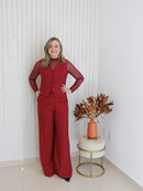 Conjunto Colete + Calça Pantalona
